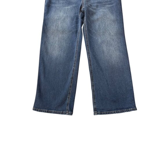 Gilded Age Wide-Leg Denim Crop Jeans With Button Fly Size 29 - Picture 4 of 12